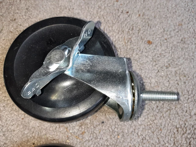 Lot of 36 RUBBER CASTER WHEELS 4" : New Sealed : 9 Complete Sets LOCKING BRAKE