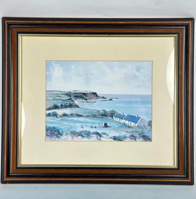 Vintage Northern Ireland Framed John Suitters Print of Portbradden, Antrim Coast