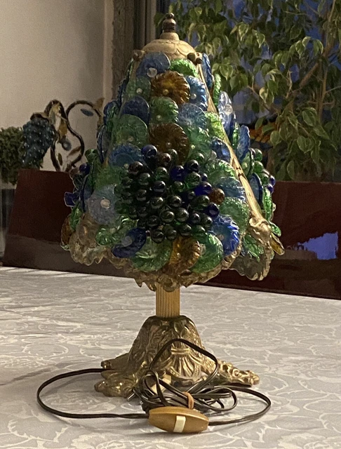 LAMPE GRAPPE DE Raisins En Verre Murano Avec Pied Bronze très bon état ...