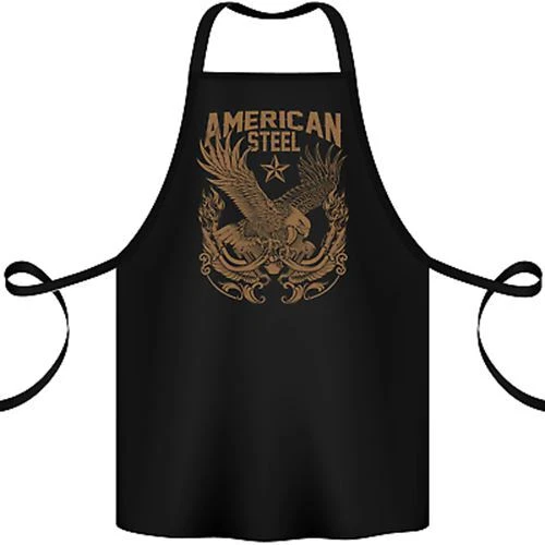 American Steel Motorbike Motorcycle Biker Cotton Apron 100% Organic