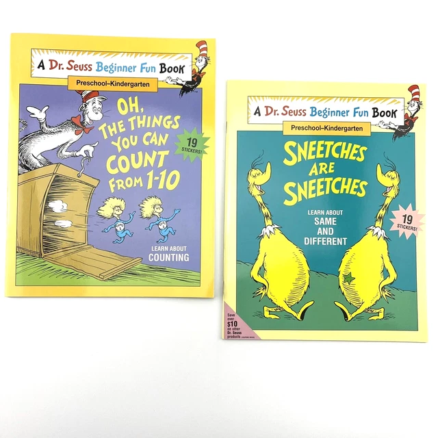 DR. SEUSS BEGINNER Fun Book Preschool Kindergarten Bundle With Stickers