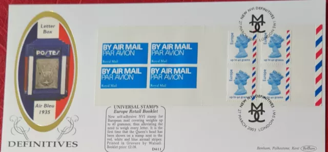 GB - 2003 - "Airmail Definitives" Benham D411 - Limited Edition FDC