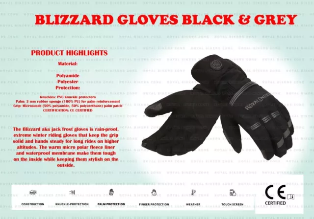 Negro Y Gris "Guantes Royal Enfield Blizzard"