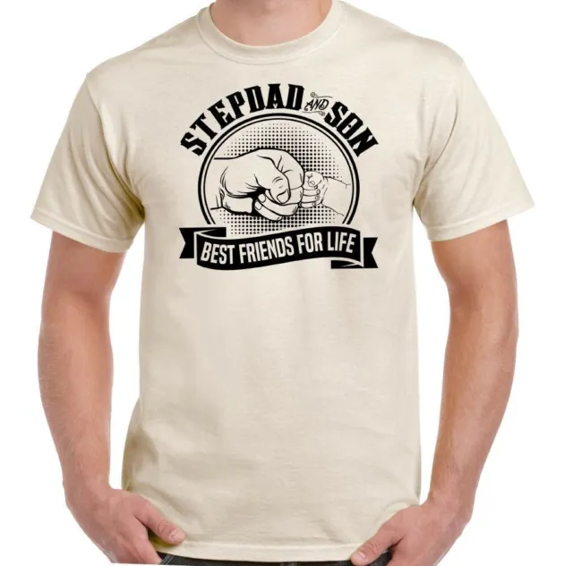 T-shirt Stepdad & Son Best Friends For Life da uomo divertente festa del papà regalo 7