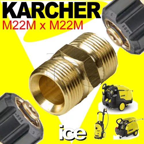 M22 Male to M22 Male Coupling Connector BRASS Pressure Washer Hose Adaptor Join