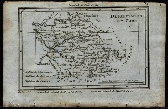 ANCIEN CARTE DE France Français Régional Département Main Coloré
