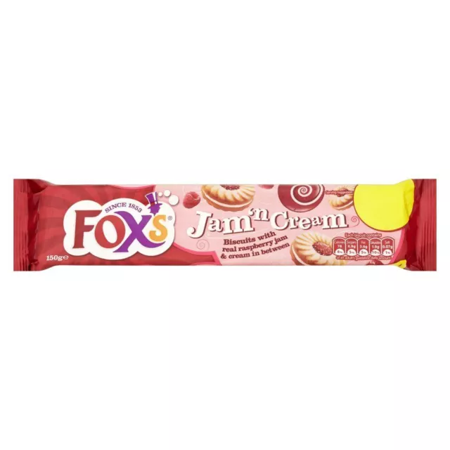 Fox's - Biscuits Jam'n Cream - à la crème et à la confiture 2 paquets de 150g