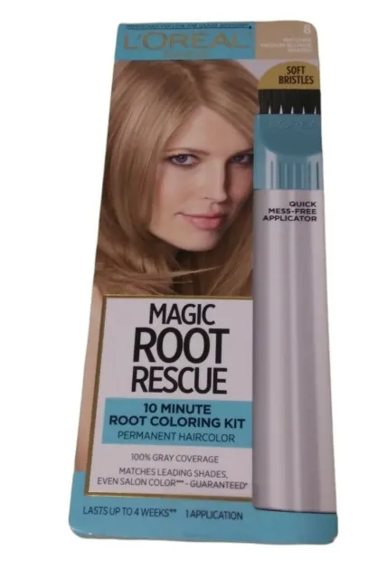 New L'Oreal Root Rescue 10 Minute Color Kit Permanent Med Blonde