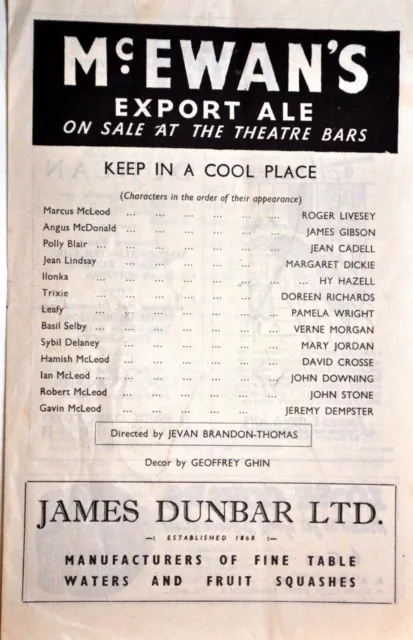1954 KEEP IN A COOL PLACE Theatre Programme ROYAL LYCEUM EDINBURGH Scotland 2