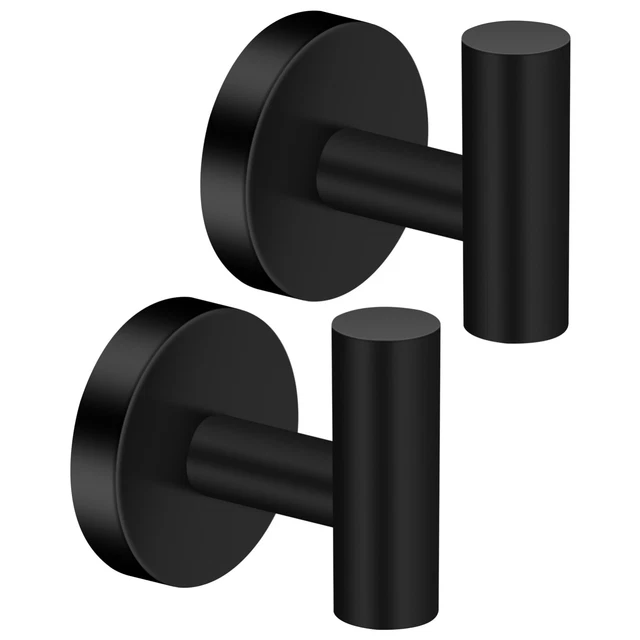 2x Bathroom Towel Robe Coat Hook Stainless Steel Wall Mounted Hooks Door Hanger