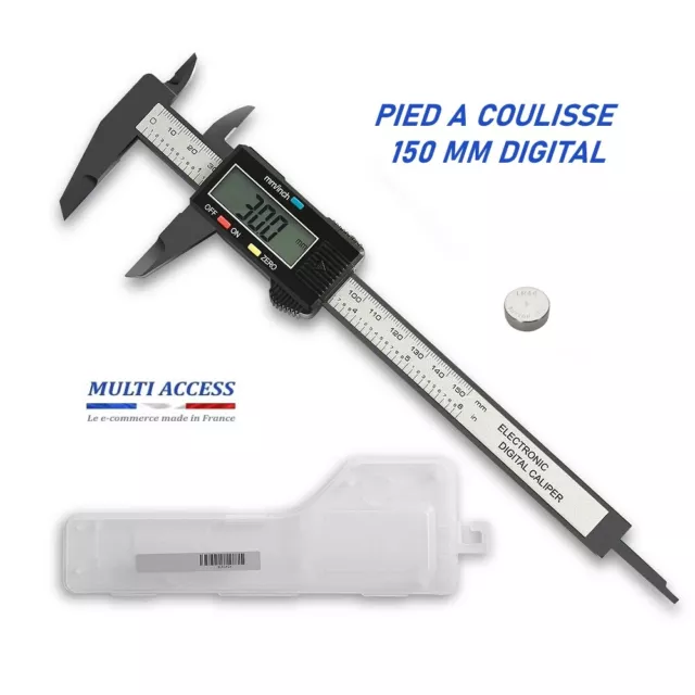 Pied à Coulisse digital LCD numérique 150mm micromètre Vernier Caliper + Pile