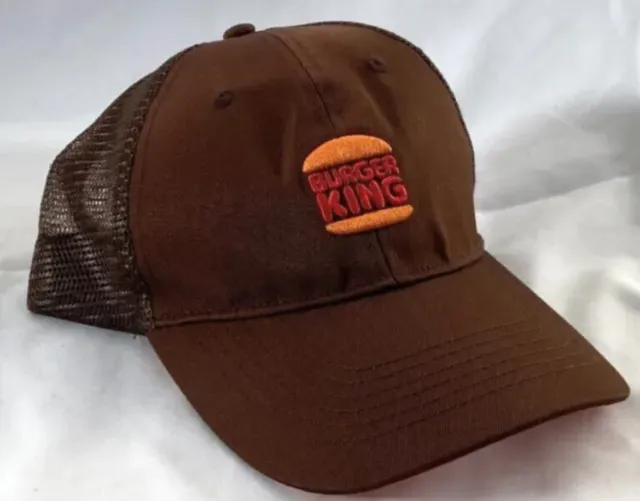 NEW Burger King Logo Adjustable Work Wear Employee Crew Member Hat Cap Brown NEW