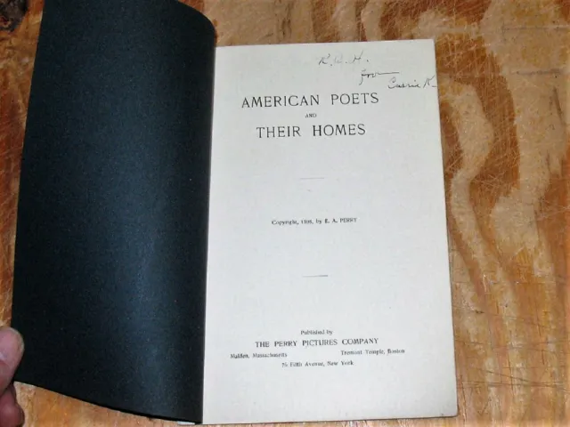1898 American Poets & Their Homes Perry Pictures Co. Poe Longfellow Holmes Cary