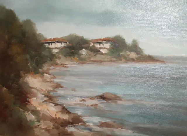 Impressionist oil painting landscape seascape signed
