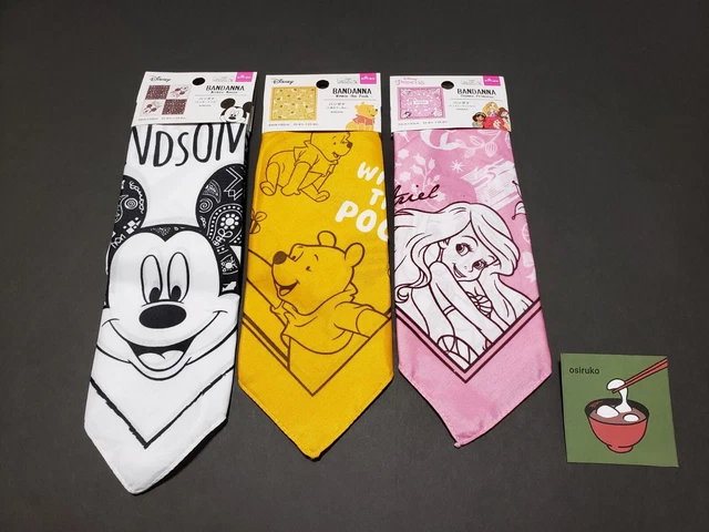 Lot Daiso Disney Bandanna Mickey Mouse Winnie the Pooh Princess Japan