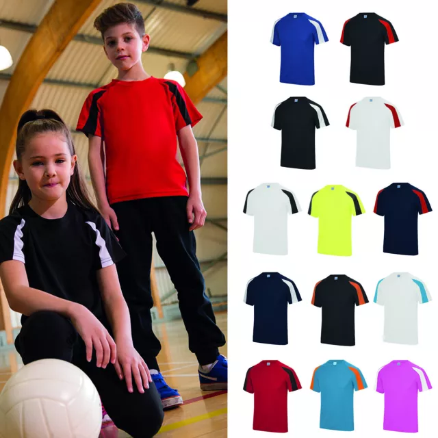 AWDis Just Cool Kids Contrast Cool T-Shirt - Team sport/PE/Football kit uniform