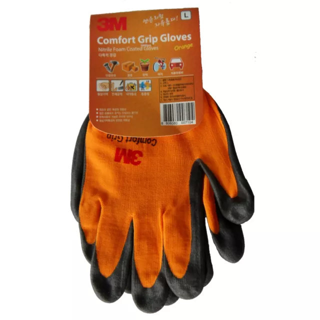 [10pairs] 3M Comfort Grip Gloves Nitrile Foam Coated Sports Work Gloves Orange