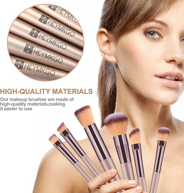 Pennelli Make up Professionali Set Di 15 Pennelli Trucco Champagne, Setole Morbi 3