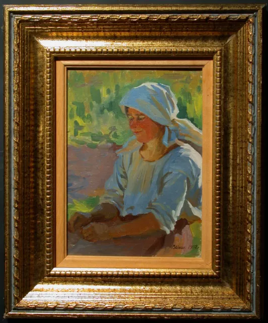 Vladimir Ilyich Masik ( Dnepropetrovsk 1917−1996 ) Frau in der Natur.