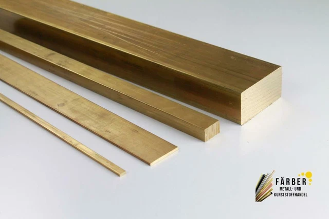 Messing-Vierkantstab 20x20 Mm – Länge Wählbar, Material Ms58 (CuZn39Pb3), Blank & Roh Verarbeitet
