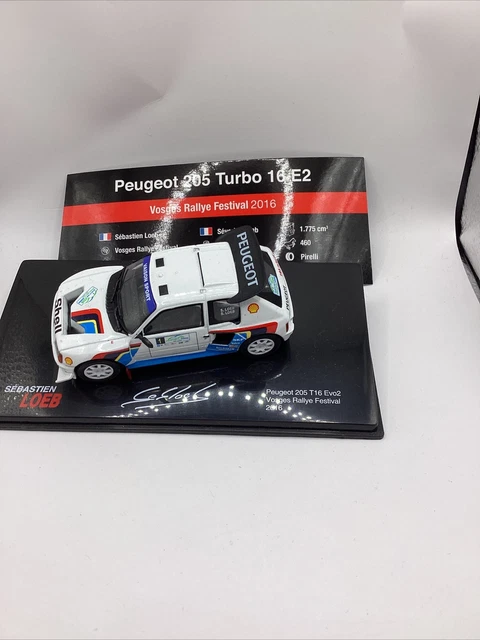 Miniature Altaya 1/43 - Peugeot 205 T16 Evo2 De Loeb - Vosges Rallye 2016