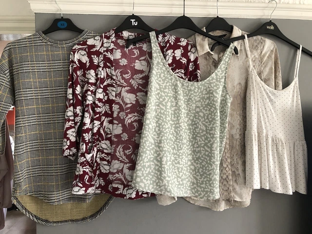 Girls Ladies 5x Clothing Bundle UK Size 6 New Look Primark Shirt Top Vest Cami