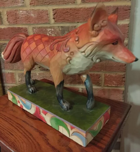 Jim Shore Rare Walking Fox - Retired Heartwood Creek Garden Statue 4009752