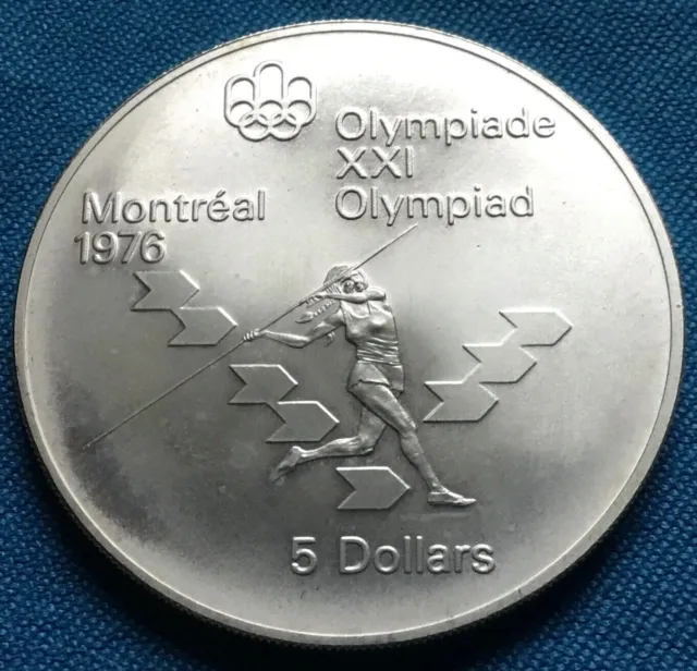 Canada Moneta 5 Dollari 1975 In Argento 925 Peso 24,3 Grammi Olimpiadi Montreal