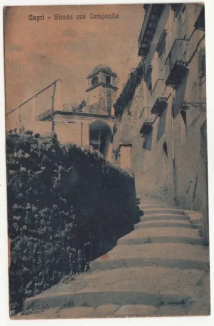 23-24110 - Napoli Capri - Strada Con Campanile Viaggiata 1933 Fb Asportato