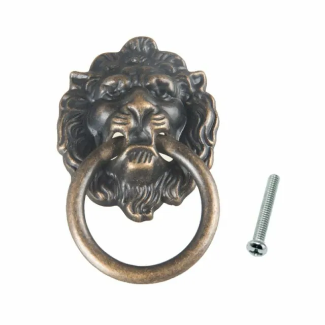 Metal Lion Head Ring Pulls Handles Knobs Knocker For Dresser Drawer Cabinet Door