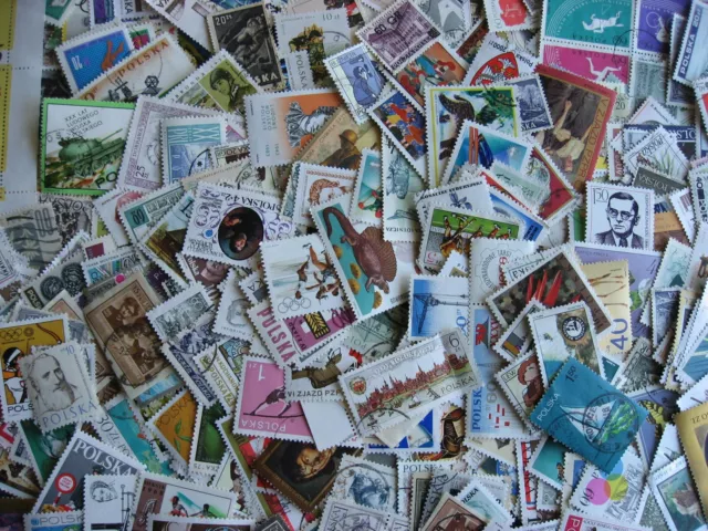 Hoard breakup mixture Poland 400 stamps with duplicates and mixed condition