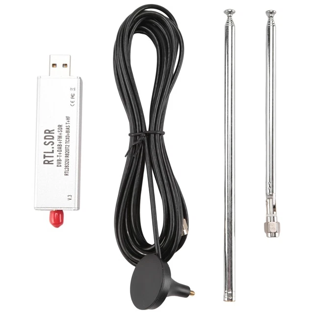 -SDR R820T2 V3 RTL2832U Tuner + Telescope Antenna Tuner + Antenna Foot V7Y2