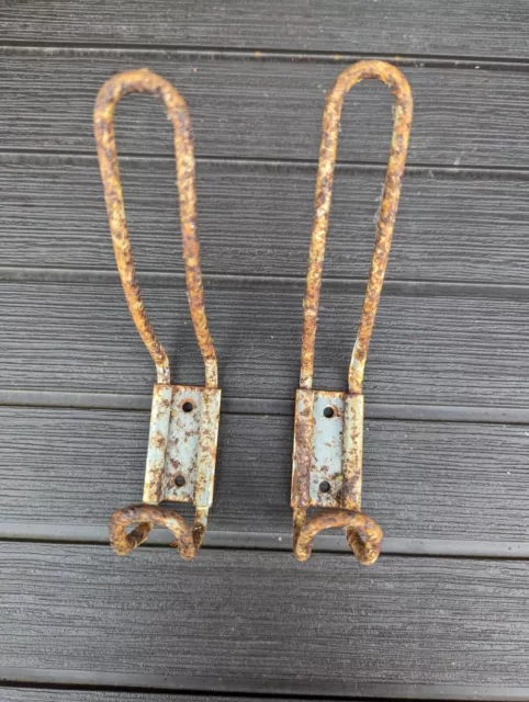 Two Original WW2 RAF Metal Double Coat Hooks - From An Old RAF Base