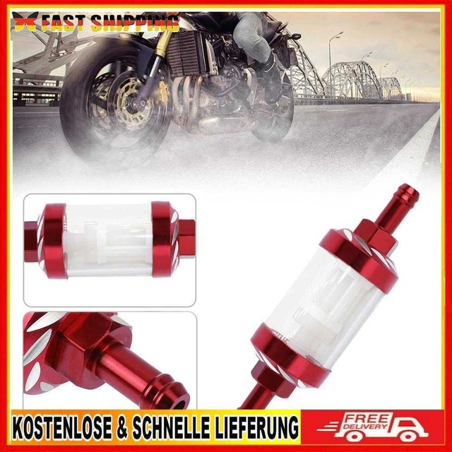 8mm CNC Aluminio Aleación Aceite Calefactor Filtro de Gas para ATV Dirt Pit Bike Motocross