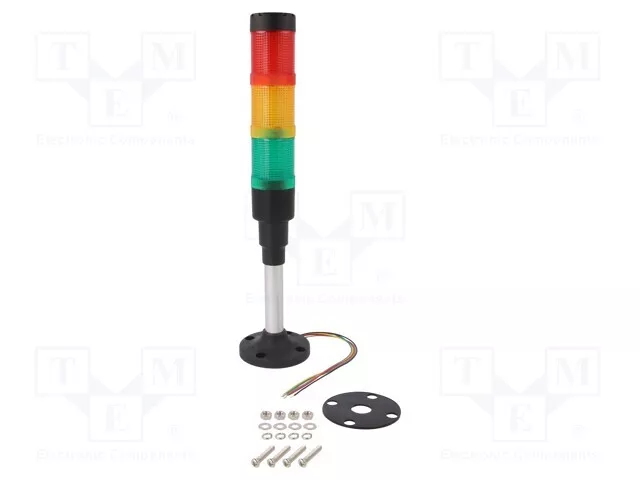 Émetteur de Signaux : Feu de Signalisation LED Rouge / Jaune/Vert HBJD-40 230VAC