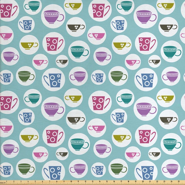 Fiesta del té Tejido por Metros Varias tazas de café