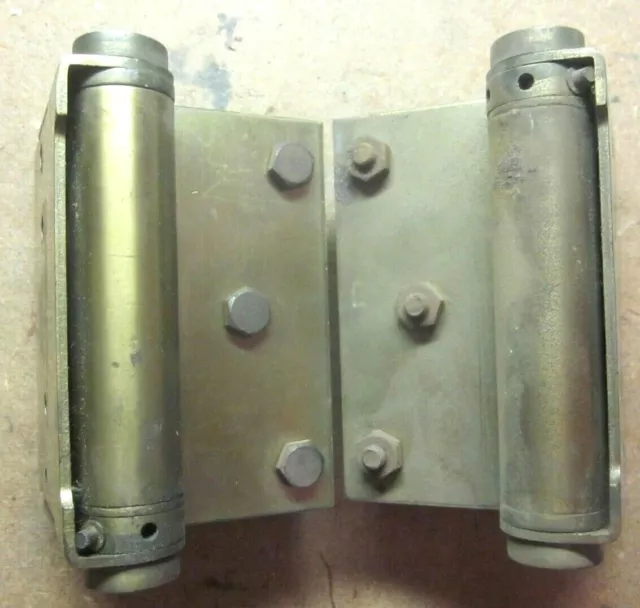 Pair Chicago Simplex Double Acting Spring Door Hinges Aged Dark Brass Antique