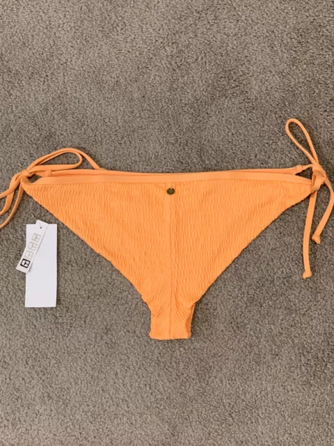 Roxy Darling Wave Mini Tie Bikini Bottoms Women's Size M Coral Orange Fun Flirty 2