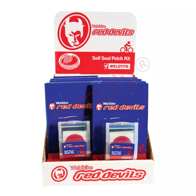 Cardado Pantalla De 12 x 6 Paquetes Rojo Diablo Auto Sellado Parche Reparar Kits