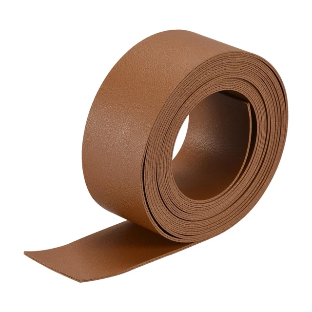 Imitación Cuero Tira Cuero Correa Doble Cara 300cm x 2cm Claro Marrón para DIY