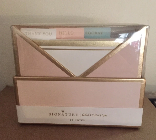 HALLMARK SIGNATURE GOLD Boxed Stationery Assorted Cards Thank You