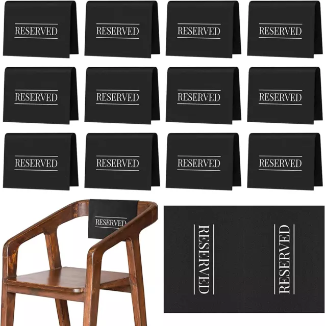 Reserved Chair Signs Church Pew Reserved Sign Black Reserved Seating Placeholder