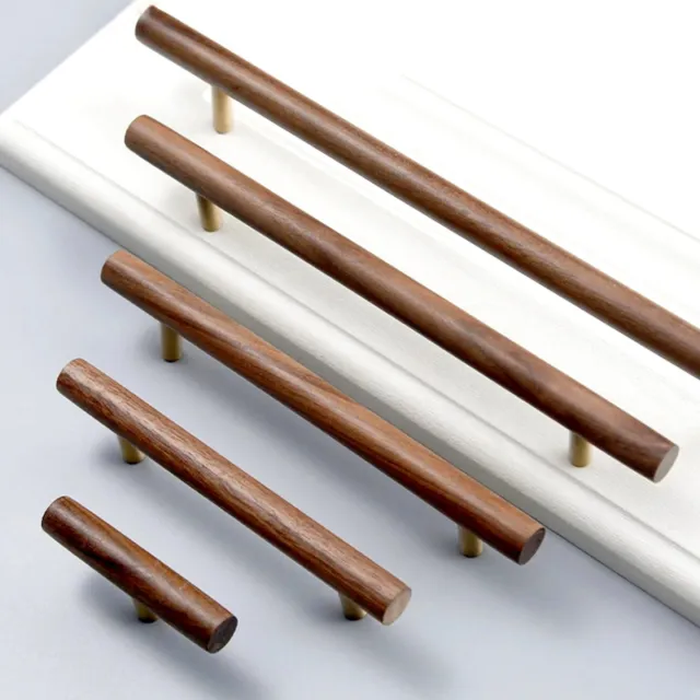 Walnut Wood Cabinet Handles Drawer Pulls Knobs Cupboard Handle Cabinet Door pull