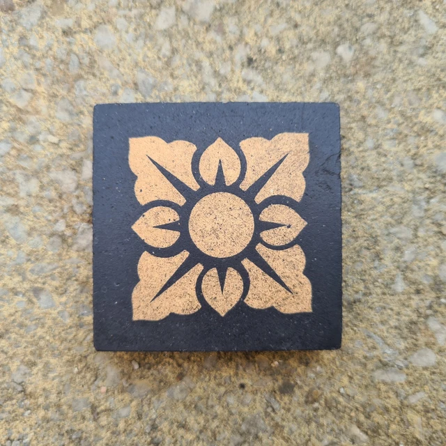 Reclaimed Antique Victorian Geometric Floor Tile 2”x 2”