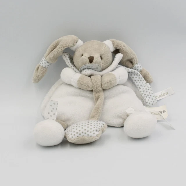 Doudou et compagnie lapin blanc beige étoiles cape Céleste - 23386
