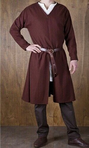MEDIEVAL Tunic Surcoat Full Sleeve Renaissance LARP Brown Colour