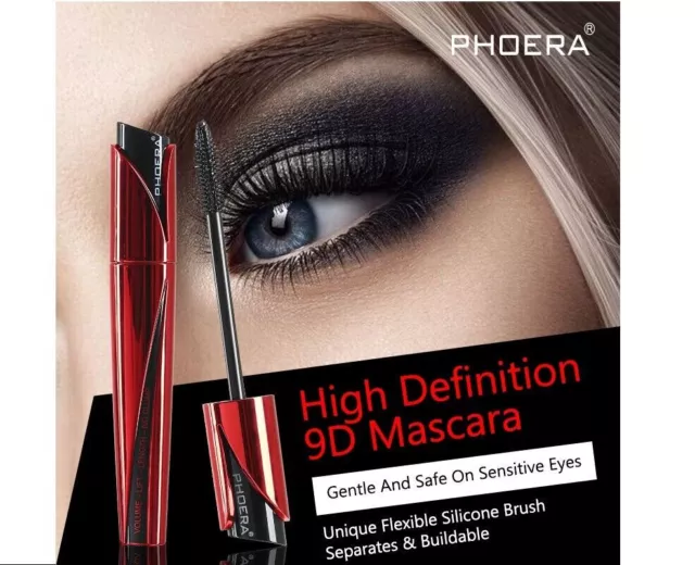 PHOERA 9D 4D Fibra Máscara Pestañas & Liquid Piel Base Mate Rostro Maquillaje