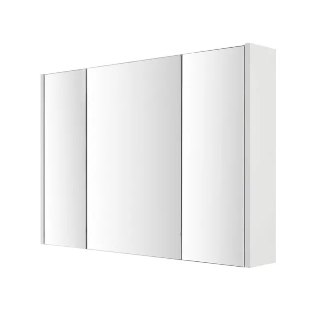Specchio contenitore bagno 100 cm bianco opaco 3 ante ripiani in vetro - Way