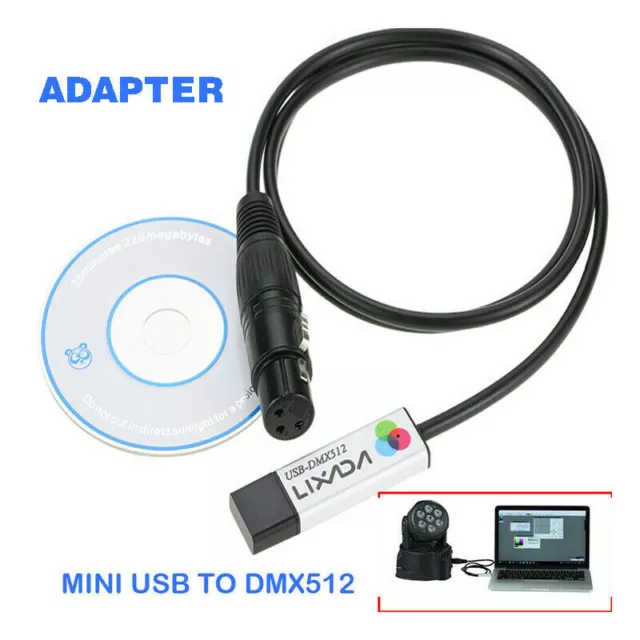 USB to DMX Interface Adapter Cable Stage Light PC DMX512 Controller Dimmer