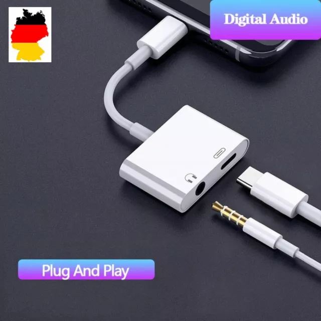 USB Typ C Dual 2 in 1 Typ C Splitter Audio Adapter Kopfhörer Laden und Musik